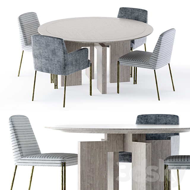 Kelly Wearstler Ida Table and Melange Chair 3DSMax File - thumbnail 1