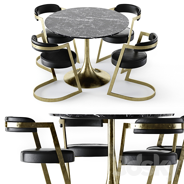 Kelly Wearstler Table and Studio chair 3DSMax File - thumbnail 1