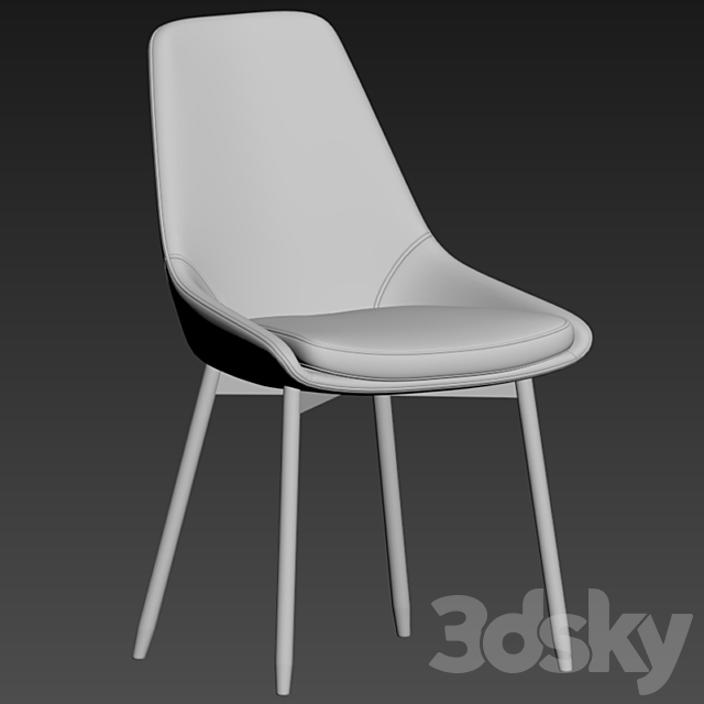 Kendall Upholstered Dining Chair Table 3DSMax File - thumbnail 3