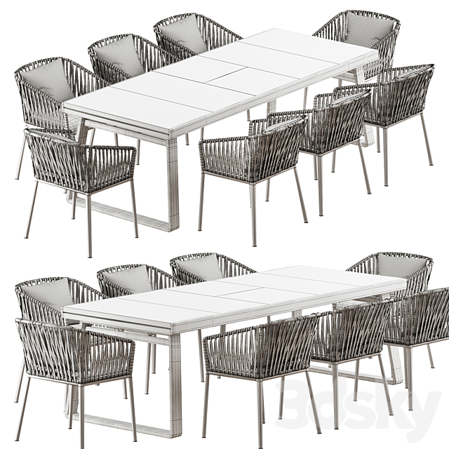 Kettal | BITTA dining table 3DS Max Model - thumbnail 6