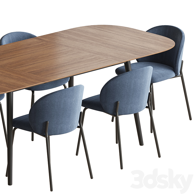 Kingston table Princeton chair Boconcept 3DS Max - thumbnail 2