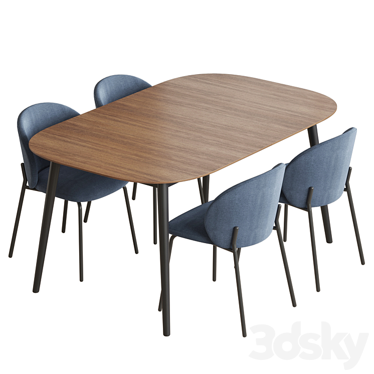 Kingston table Princeton chair Boconcept 3DS Max - thumbnail 2