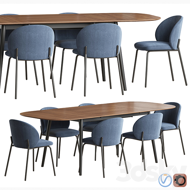 Kingston table Princeton chair Boconcept 3DSMax File - thumbnail 1