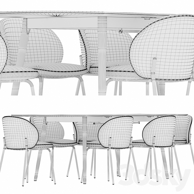 Kingston table Princeton chair Boconcept 3DSMax File - thumbnail 3