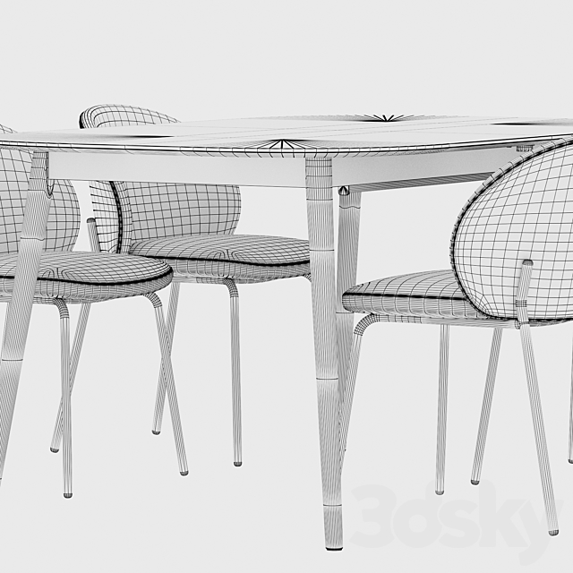 Kingston table Princeton chair Boconcept 3DSMax File - thumbnail 3