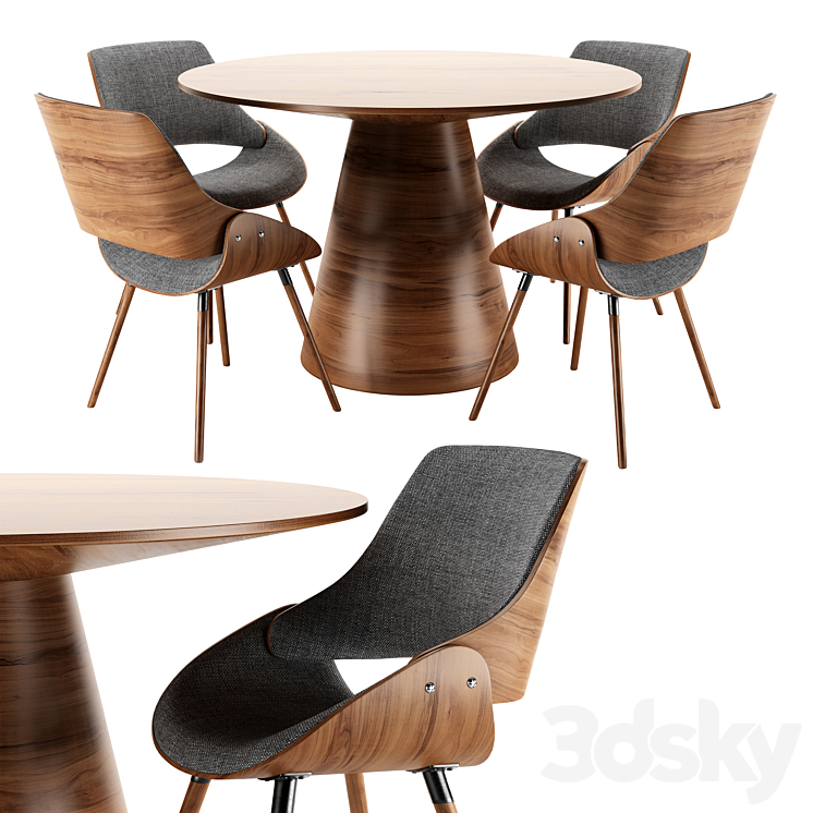 Kiss Chair and Gary Table 3DS Max Model - thumbnail 1