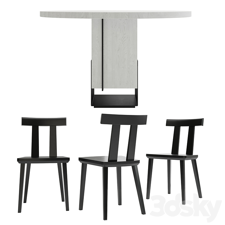 Kitale table with Sipa chair 3DS Max - thumbnail 2