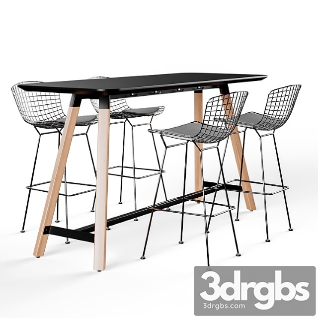 Knoll Bertoia Barstool Rockwell Unscripted Tall Table 3dsmax Download - thumbnail 1