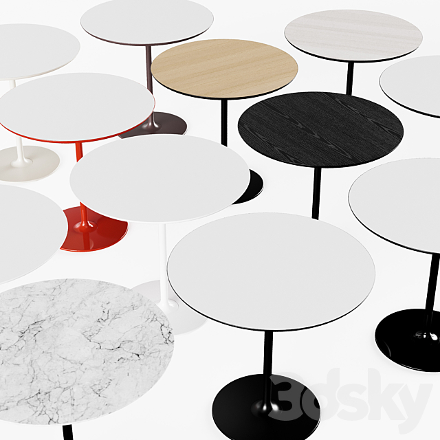 Knoll Bertoia Side Chair Arper Dizzy Table 3DS Max Model - thumbnail 2