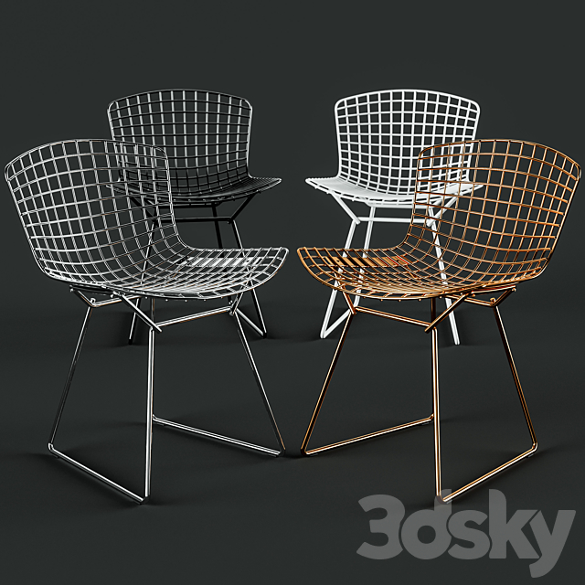 Knoll Bertoia Side Chair Arper Dizzy Table 3DS Max Model - thumbnail 3