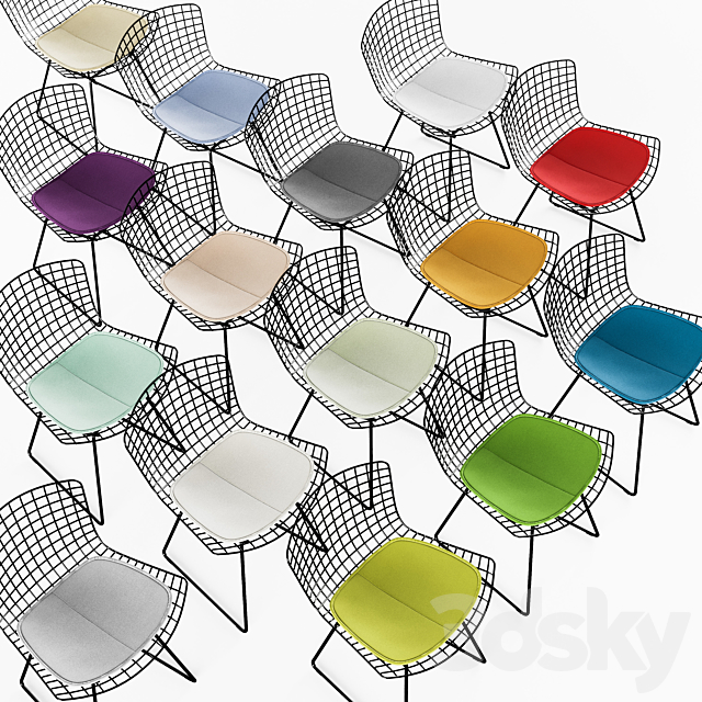 Knoll Bertoia Side Chair Arper Dizzy Table 3DS Max Model - thumbnail 4