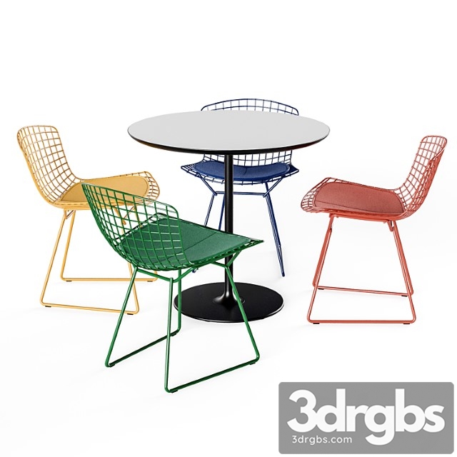 Knoll bertoia side chair arper dizzy table - thumbnail 1