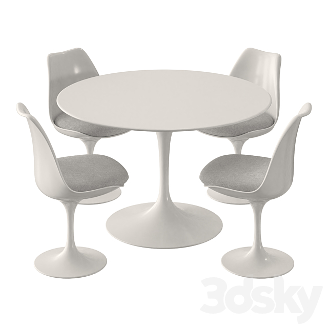 Knoll Tulip Table Set 3DS Max Model - thumbnail 2