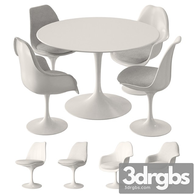 Knoll Tulip Table Set 3dsmax Download - thumbnail 1