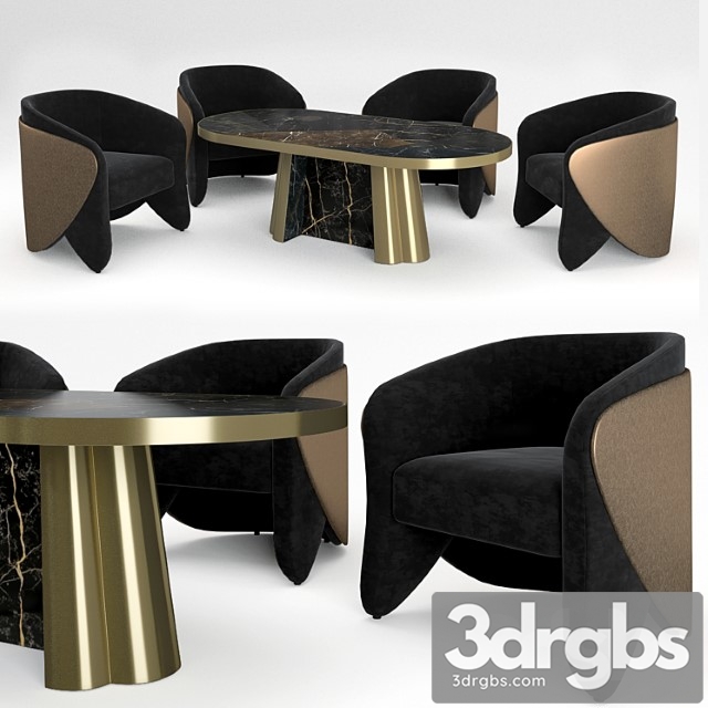 Koket denise chair decodiva table 2 3dsmax Download - thumbnail 1