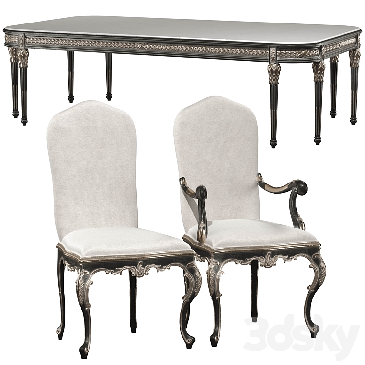 kosovart victoria dining table and chair 3DS Max Model - thumbnail 2