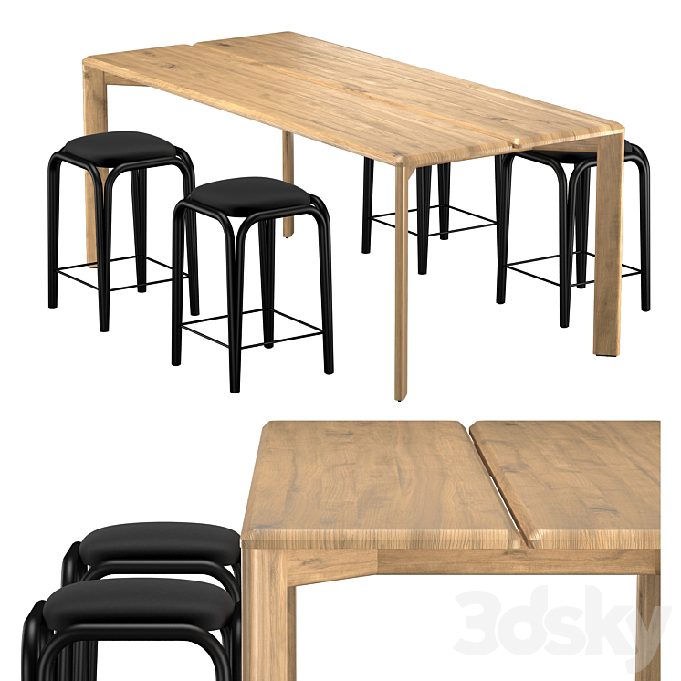 Kotai dining table 3DS Max Model - thumbnail 1