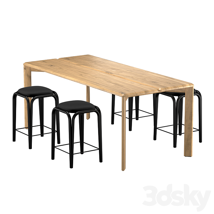 Kotai dining table 3DS Max Model - thumbnail 2