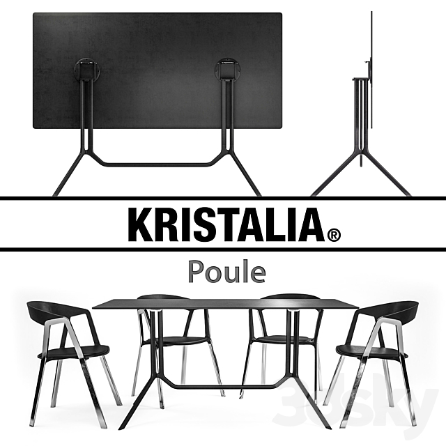 Kristalia Poule and Compas 3DS Max Model - thumbnail 1