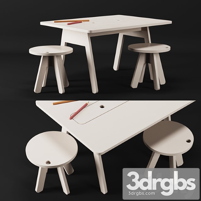 Kutikai peekaboo desk and chairs 2 3dsmax Download - thumbnail 1