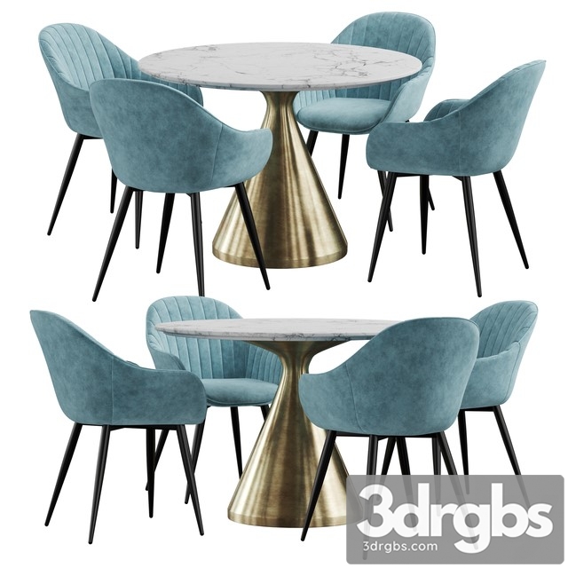 La Forma and West Elm Silhouette Dining set 3dsmax Download - thumbnail 1