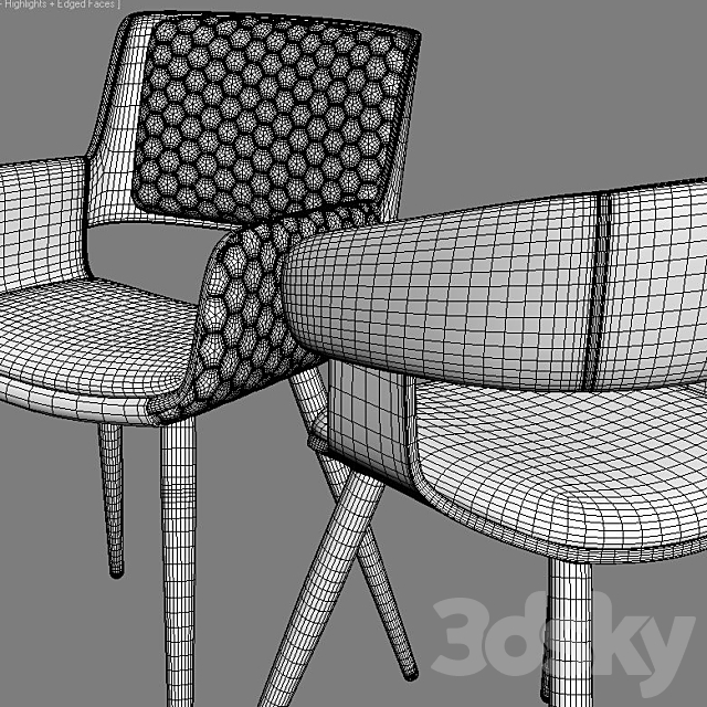 La Forma. ARENDAL table. Chair Heiman Andre 3DS Max Model - thumbnail 7