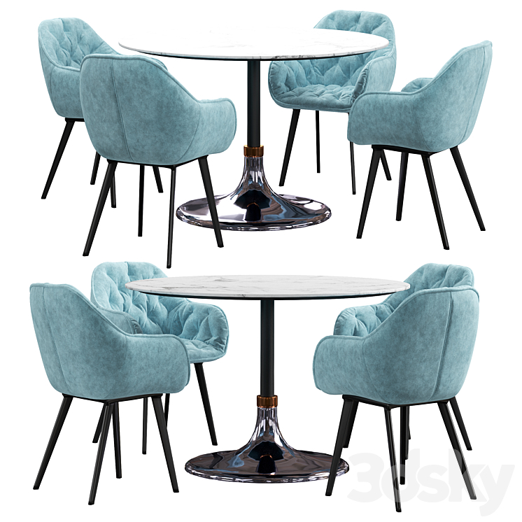 La forma & CB2 Hackney dining set 3DS Max - thumbnail 1