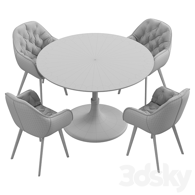 La forma & CB2 Hackney dining set 3DSMax File - thumbnail 4