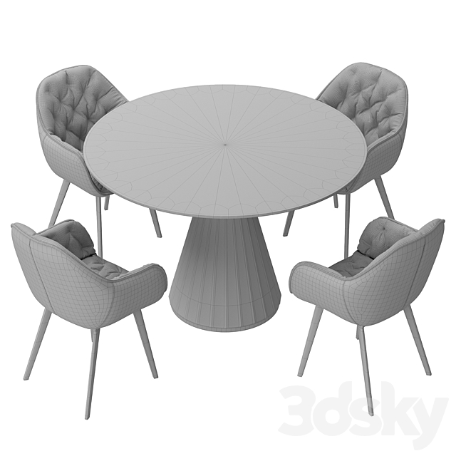 La forma & CB2 Paramount dining set 3DS Max Model - thumbnail 4