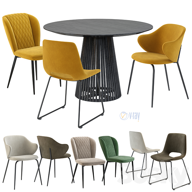 La Forma.  IRUNE TABLE. Suanne. Ziggy. Chair ?-44 Vetro Mebel 3DSMax File - thumbnail 1