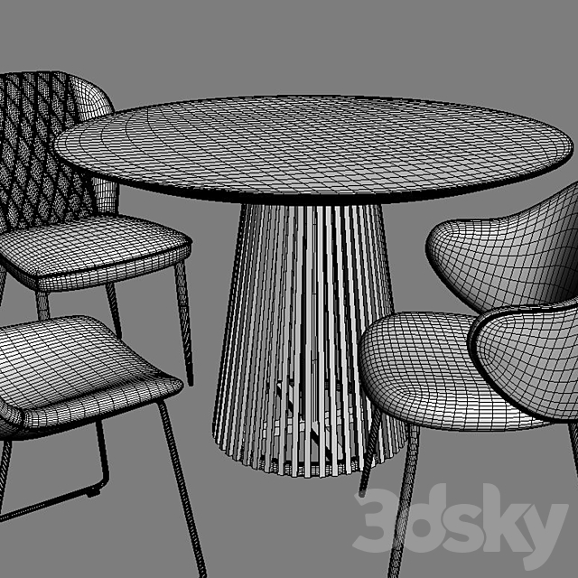 La Forma.  IRUNE TABLE. Suanne. Ziggy. Chair ?-44 Vetro Mebel 3DSMax File - thumbnail 5