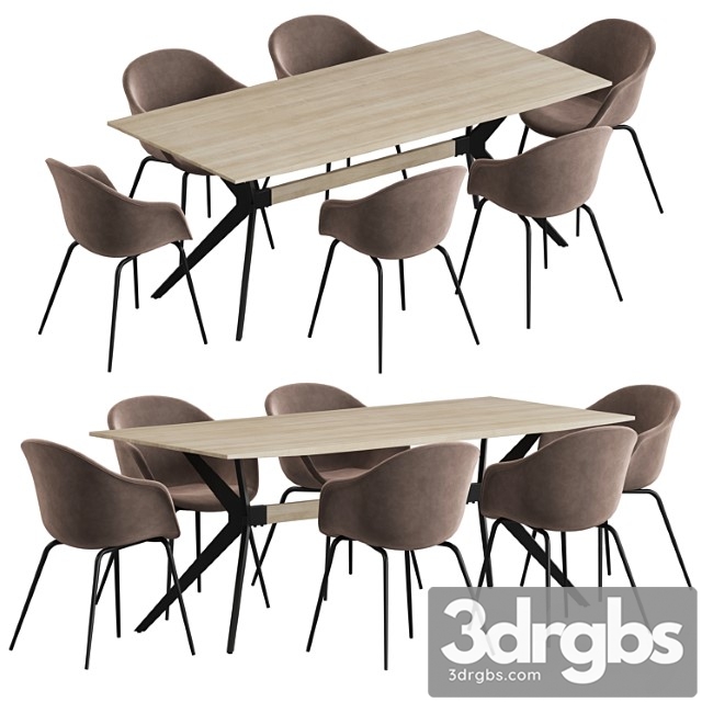 La forma table amethyst gubi bat dining set - thumbnail 1