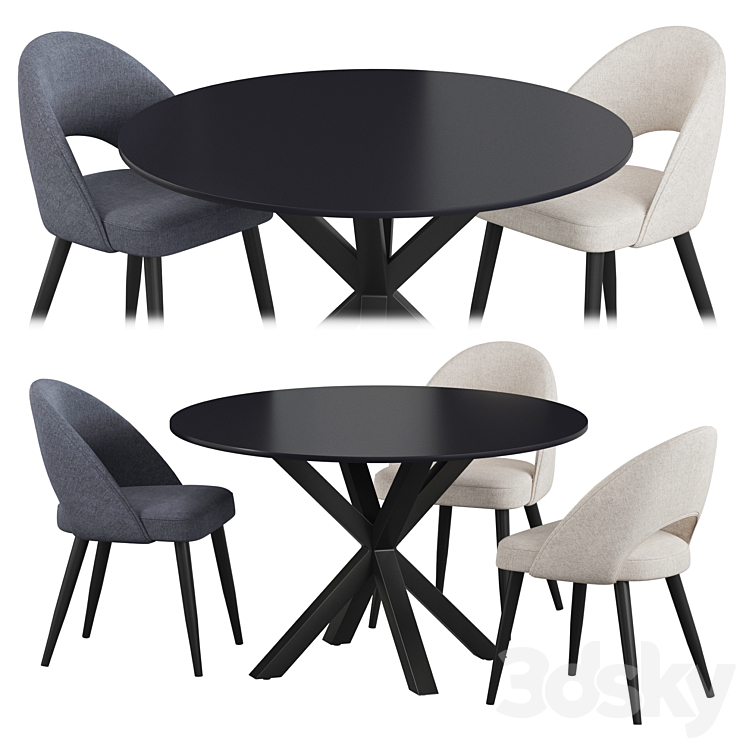 La Froma Mael Arya Dining set 3DS Max Model - thumbnail 1