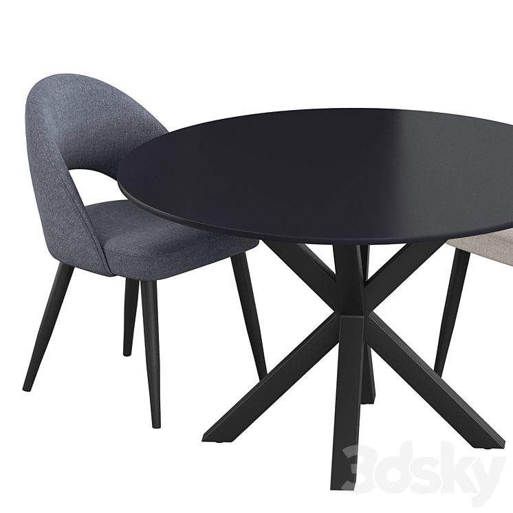 La Froma Mael Arya Dining set 3DS Max Model - thumbnail 2