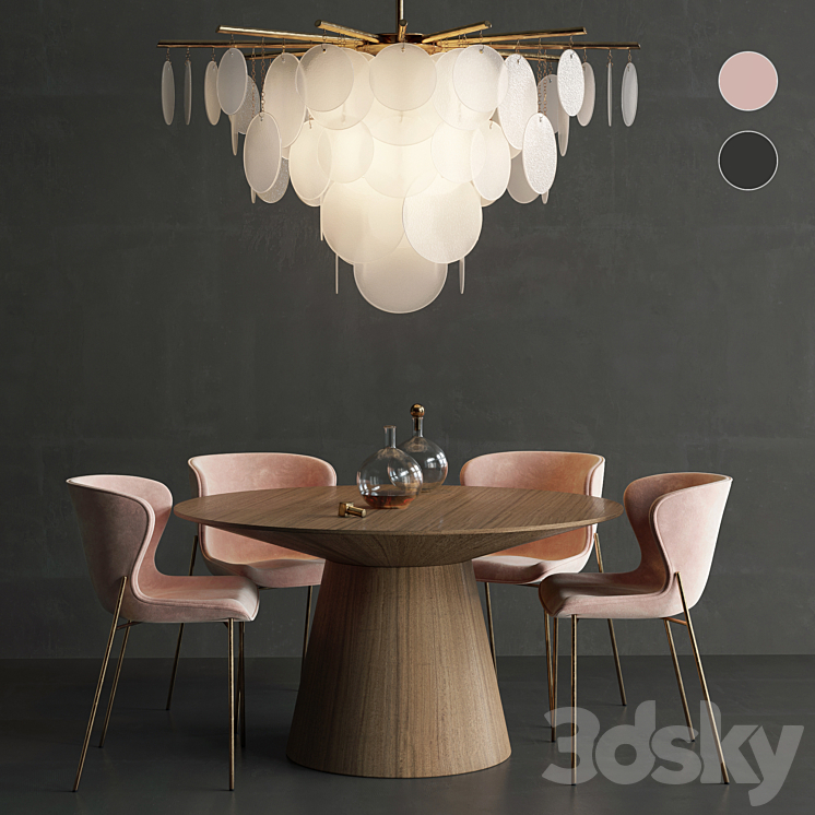 La pipe dining set 3DS Max - thumbnail 1