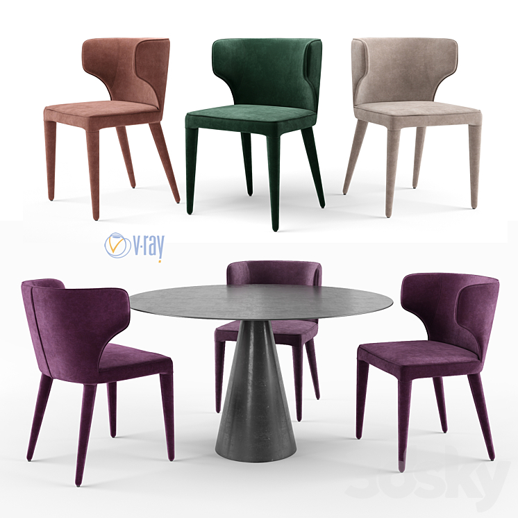 La Redoute. AM.PM. Favinie Chair. Mayra table. 3DS Max - thumbnail 1