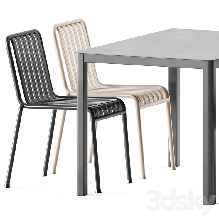 La Table by Arrmet and Palissade Chair by Hay 3DS Max Model - thumbnail 2