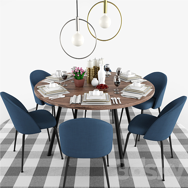 Laforma Mystere Dining Chair Table Set 3DSMax File - thumbnail 1