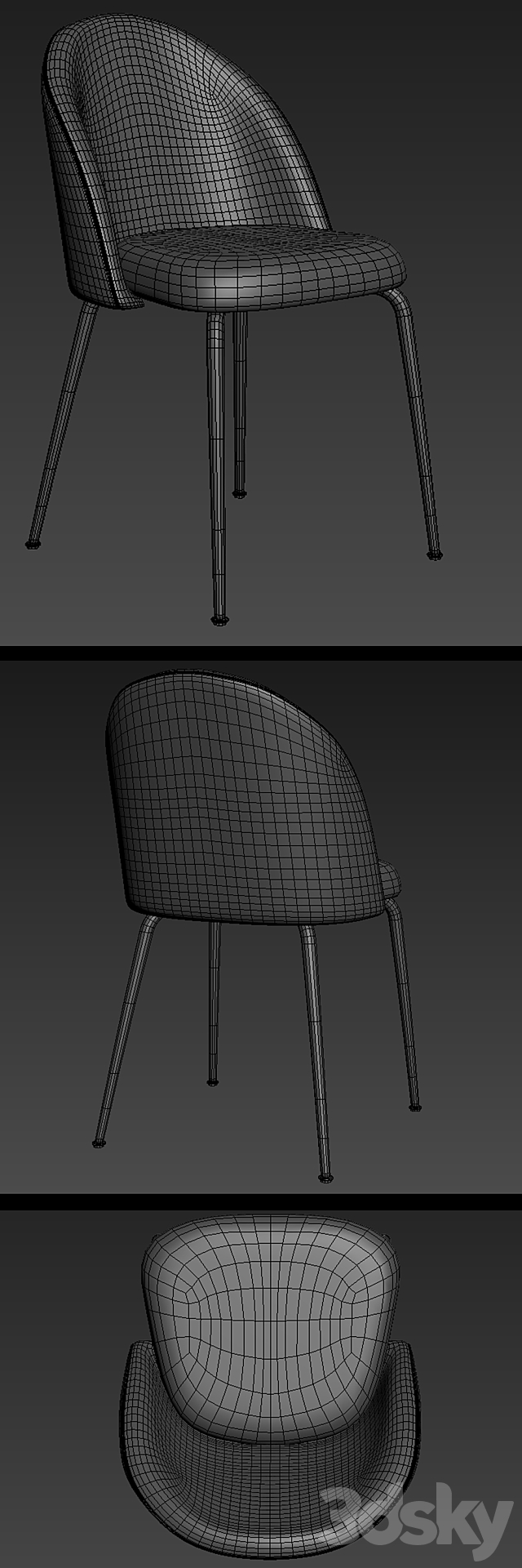 Laforma Mystere Dining Chair Table Set 3DSMax File - thumbnail 2