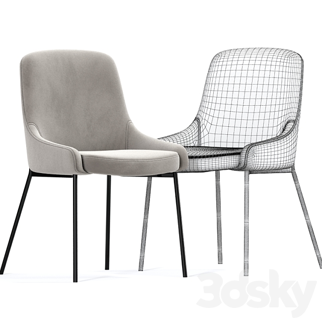 Lainy Upholstered Strip Chair Table 3DSMax File - thumbnail 3