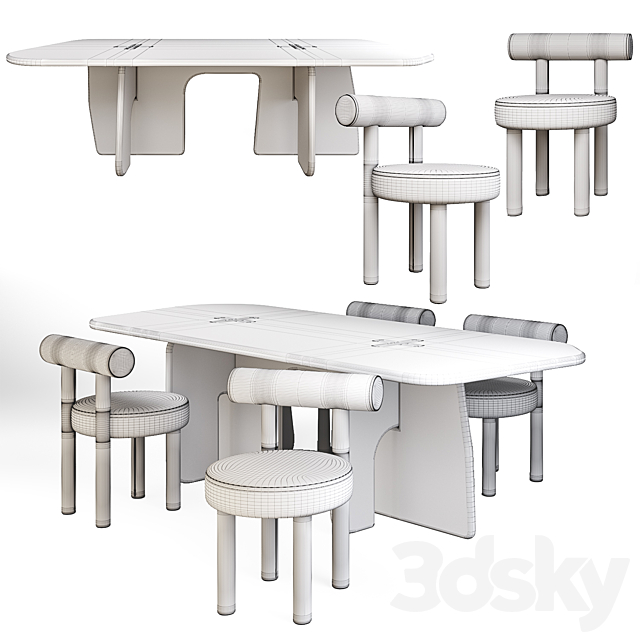 LAME By Davani dining table and GROPIUS CS1 By NOOM chair 3DS Max Model - thumbnail 2