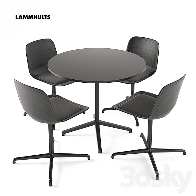 Lammhults Grade Chair + Archal table X 3DS Max Model - thumbnail 1