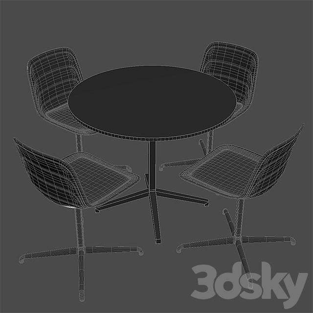 Lammhults Grade Chair + Archal table X 3DS Max Model - thumbnail 2