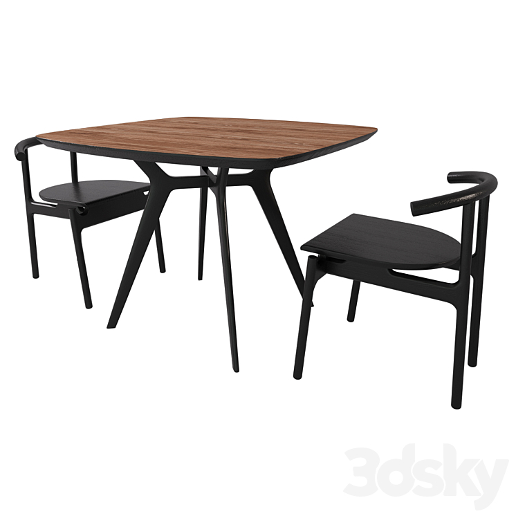 Lars table Unika Hans Chair 3DS Max - thumbnail 2