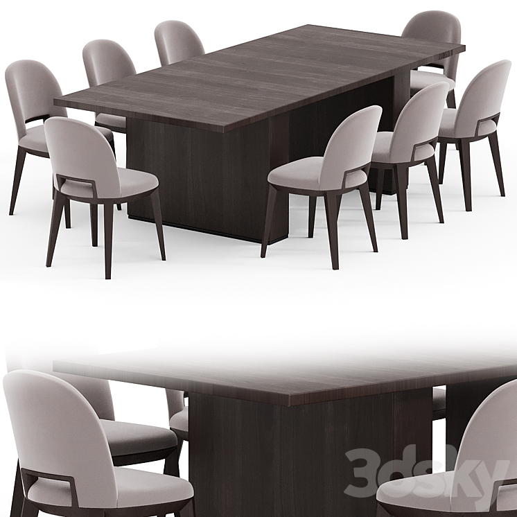 Laura Meroni MARGARET TABLE CHAIR 3DS Max Model - thumbnail 1