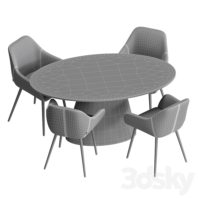 Laurie Judy table and chairs Divan.ru 3DS Max Model - thumbnail 4