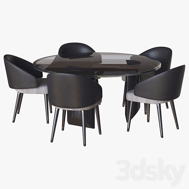 Lawson Chair and Wedge Table Minotti 3DSMax File - thumbnail 2