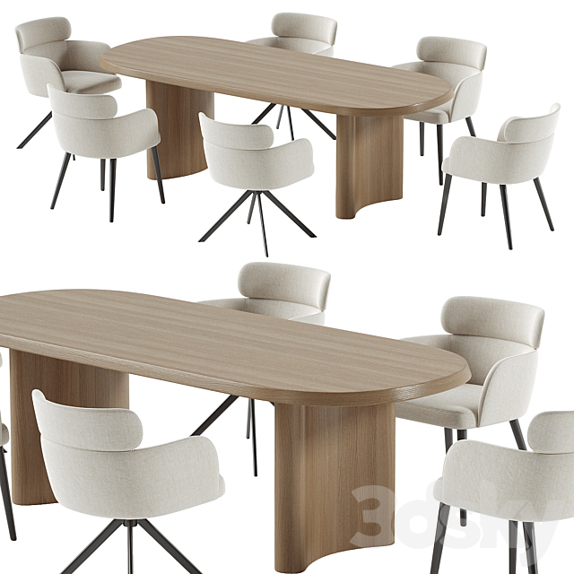 LAY armchair & ALTURA Dining Table 3DS Max Model - thumbnail 2