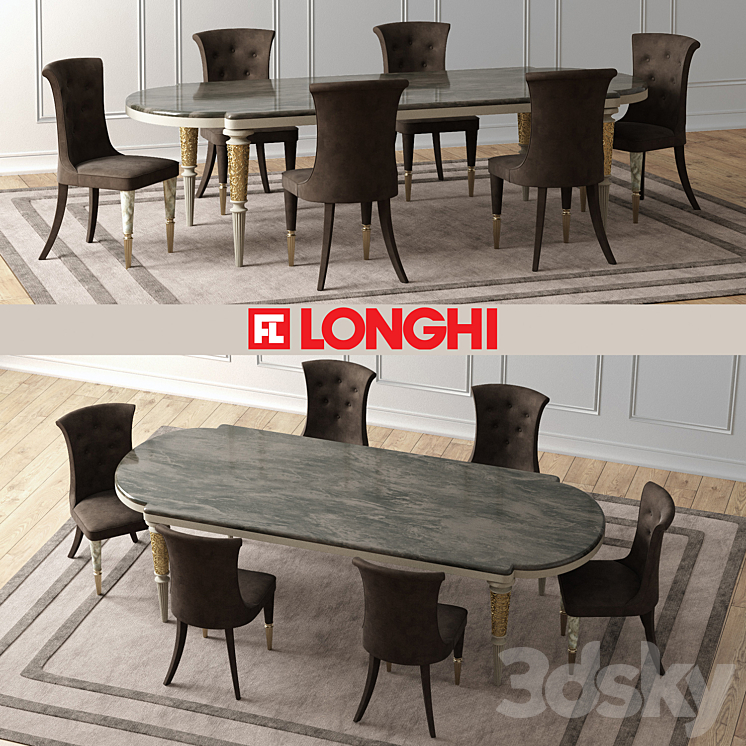 LAYTON Marble Table & MARION Chairs 3DS Max - thumbnail 1