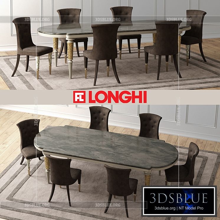 LAYTON Marble Table & MARION Chairs 3DS Max - thumbnail 3